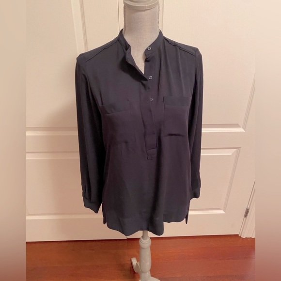 Zara Sheer Office Dress Shirt Dark Blue- 2 Sizes (XS&Small) - Picture 2 of 10